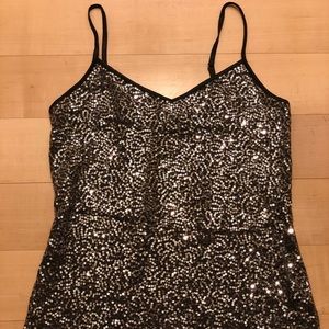 Express Grey Sequin Tank Top